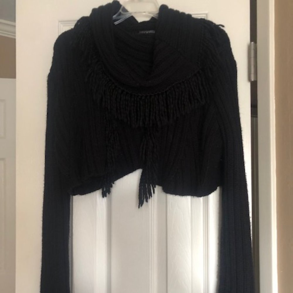 Miss Me - Black Sweater Wrap - L